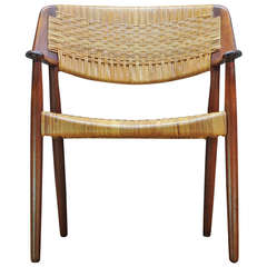 MADSEN & LARSEN designed Cane Teak Armchair by Willy Beck