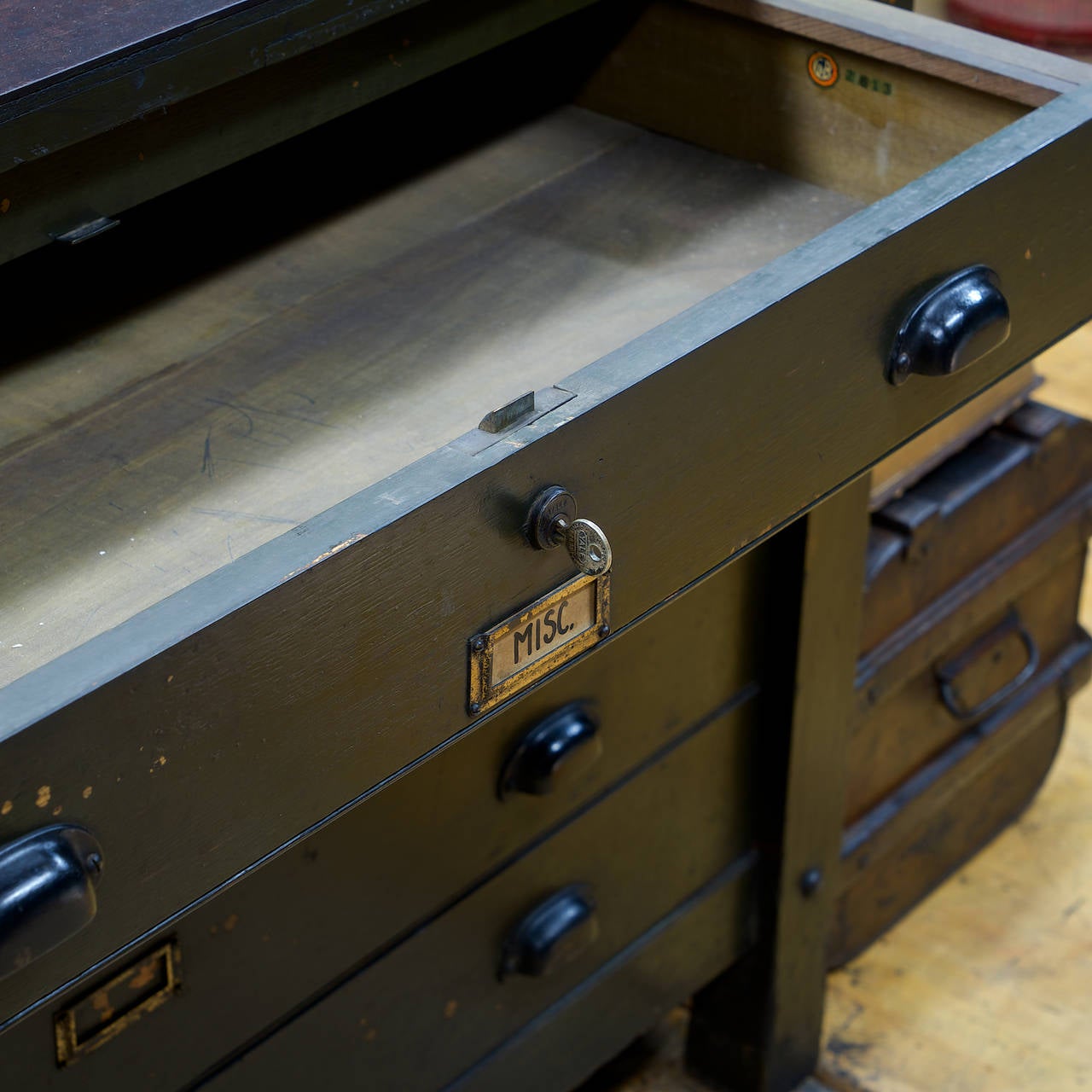 Rare Gilbert & Barker Factory Flat File Cabinet Work Table 1