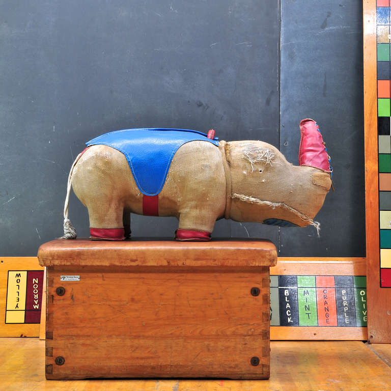 Hand-Crafted Renate Muller Rhinoceros Oversized Stuffed Animal