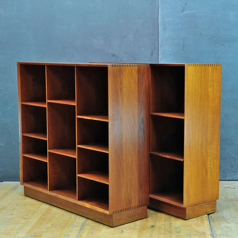 Scandinavian Modern Peter Hvidt Soborg Mobler Denmark Teak Petite Bookcase Storage Cabinets