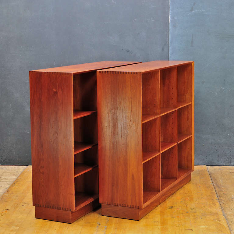 Danish Peter Hvidt Soborg Mobler Denmark Teak Petite Bookcase Storage Cabinets