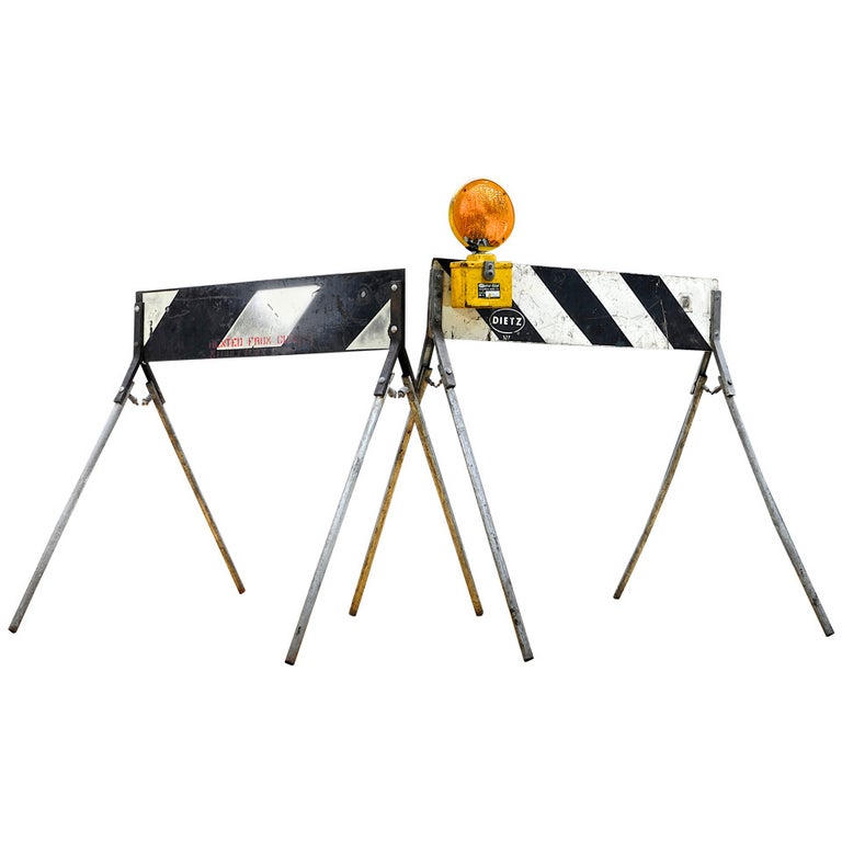 Police Road Block Construction Rat Rod Garage Hazard Vintage Mid ...