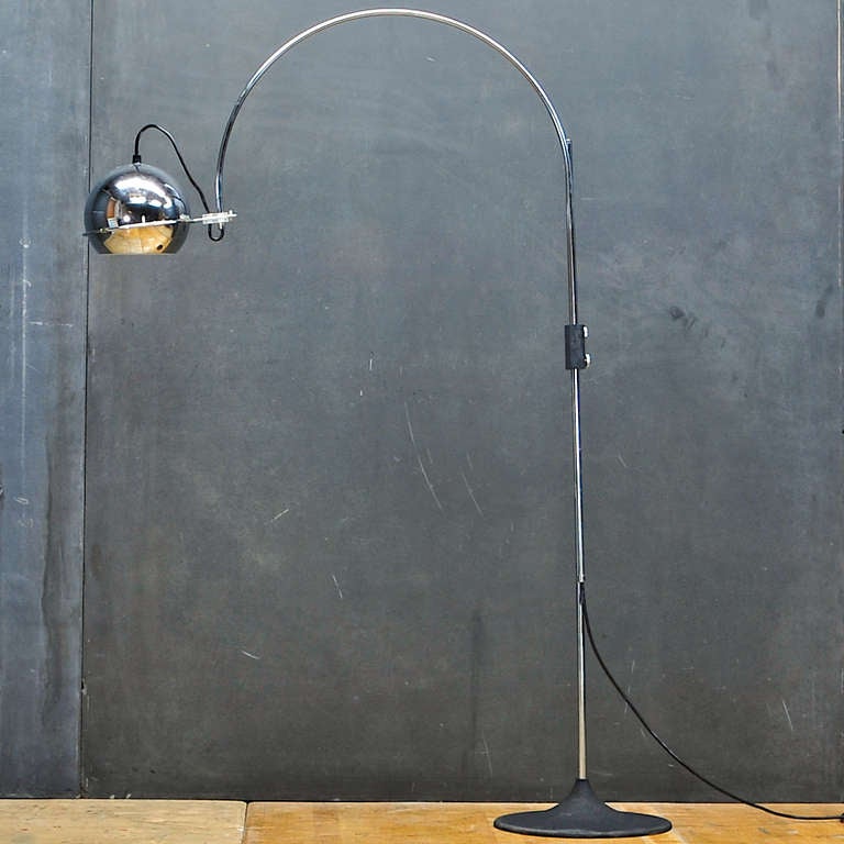 1960s Dutch Modernist Arc Eye Ball Floor Lamp by Gepo at 1stDibs