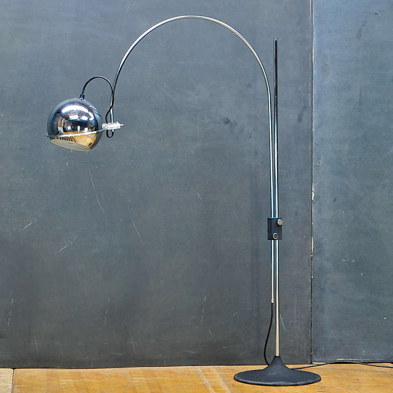 1960s Dutch Modernist Arc Eye Ball Floor Lamp by Gepo at 1stDibs