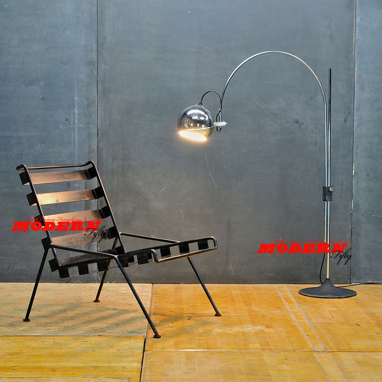 1960s Dutch Modernist Arc Eye Ball Floor Lamp by Gepo at 1stDibs