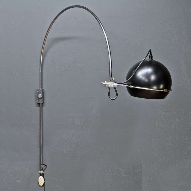 1960s Gepo Dutch Wall Mount Arc Eyeball Lamp at 1stdibs