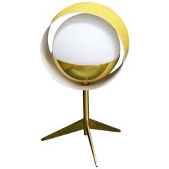 Stilux Milano Yellow Brass Saturn Tripod Atomic Table Lamp