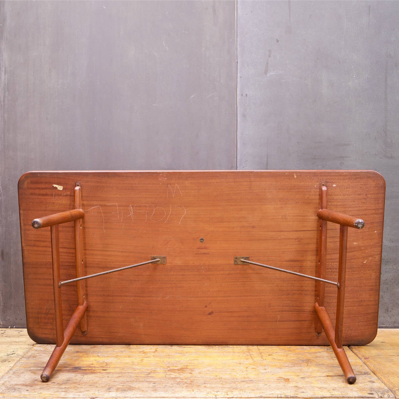 Oiled 1950s Børge Mogensen Hunting Table Work Desk in Teak and Brass