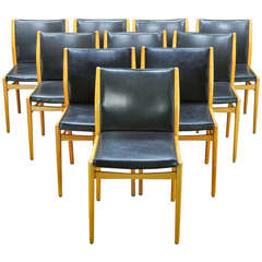 1960s German Spahn Baltic Birch Conference Chairs, Set of Ten