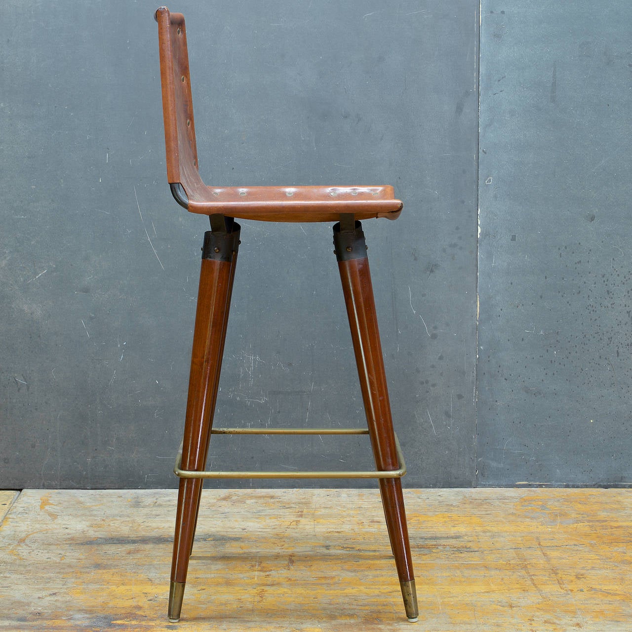leather sling stool