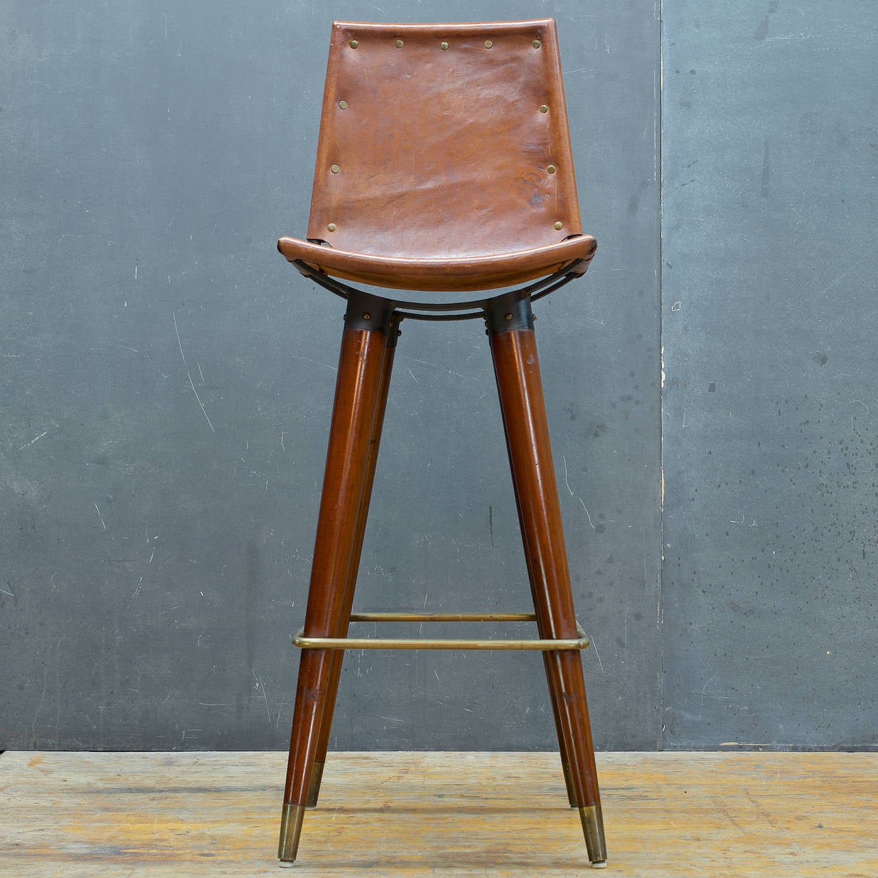 leather sling counter stool