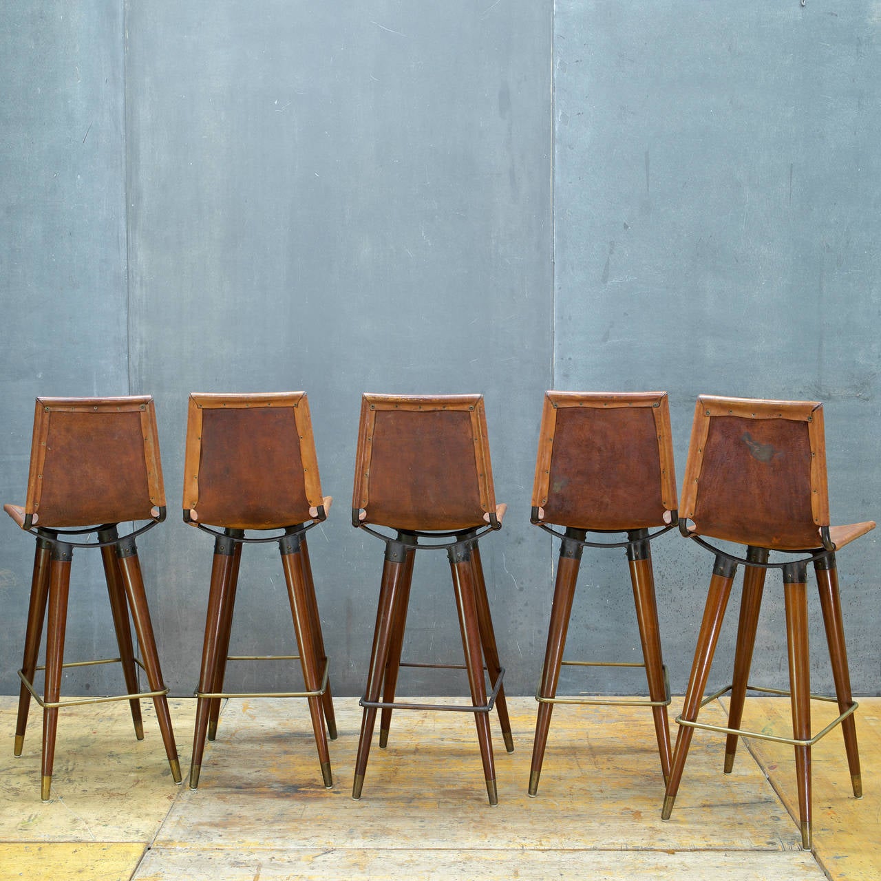 leather sling bar stools