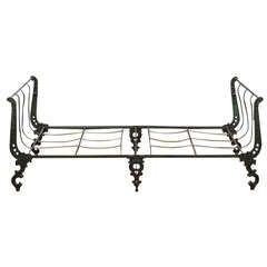 Victorian Cast Iron Ornate Campaign Daybed Sofa Chaise