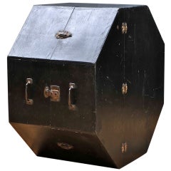Vtg 1930s Oddball Wooden Octagonal Case Box