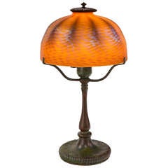 Antique Art Nouveau "Damascene" Desk Lamp by Tiffany Studios