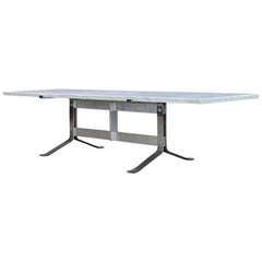 Carrera Marble Set Low on Chrome & Aluminum Coffee Table Setting