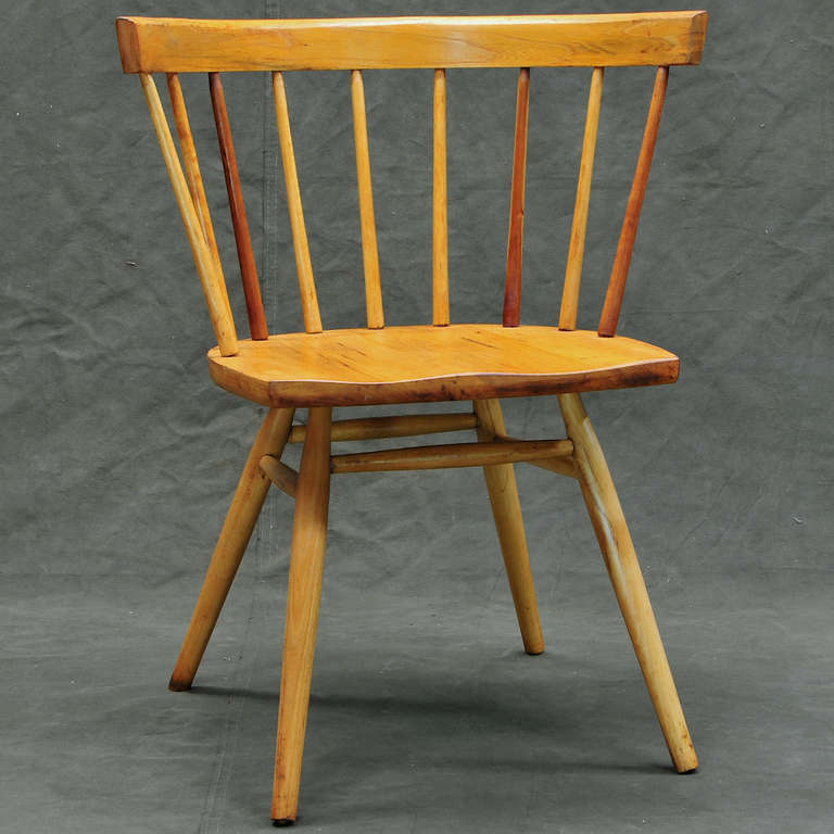 Early Production by George Nakashima, these Straight Chairs, made for Knoll & Associates, and called the N19 catalog model.   Matching Set of 6, from Original Owners. These were Produced for only 8 years for Knoll from 1946-1954.  
