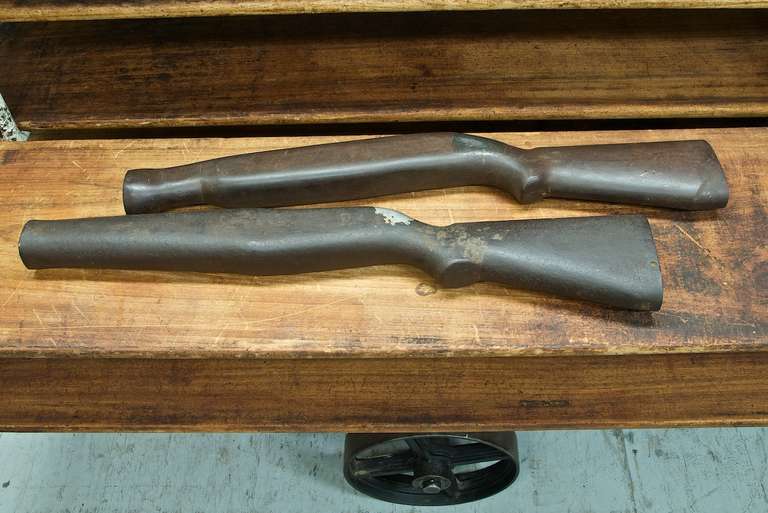 American 1930s Vintage Solid Cast Iron Sachs Carbine Rifle Gun Molds Industrial Factory For Sale