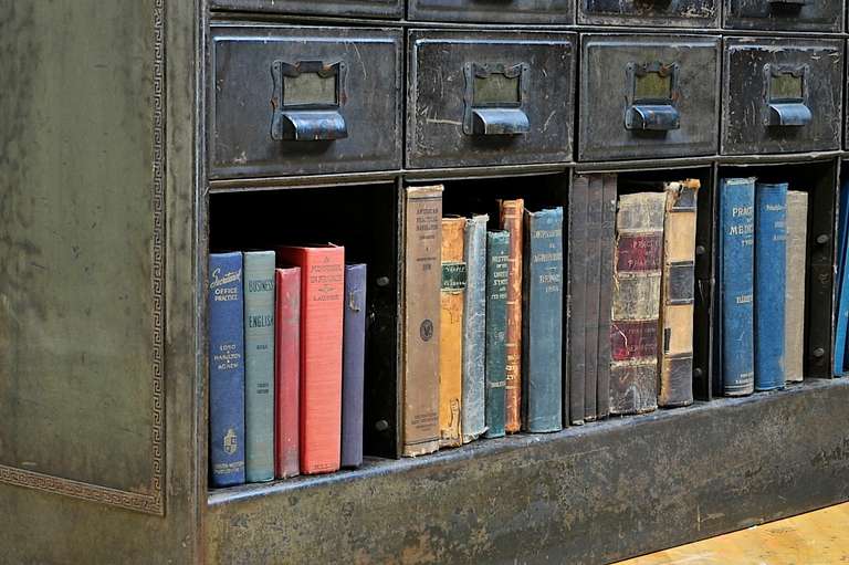 American 1880's Globe Shaw Walker Monumental Apothecary Library Wall Cabinet