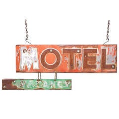 Monumental 1930s Hand-Painted Saltwash Motel and Vacancy Neon Sign