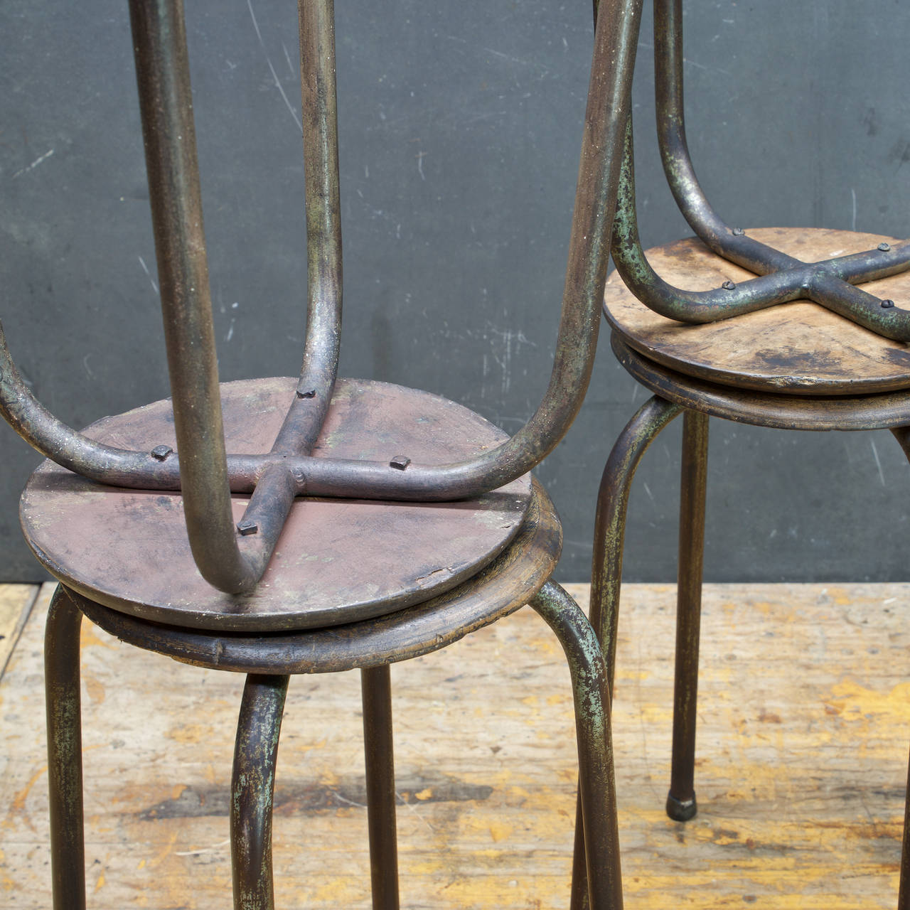 Mid-20th Century 1950s French Industrial Painters High Stools