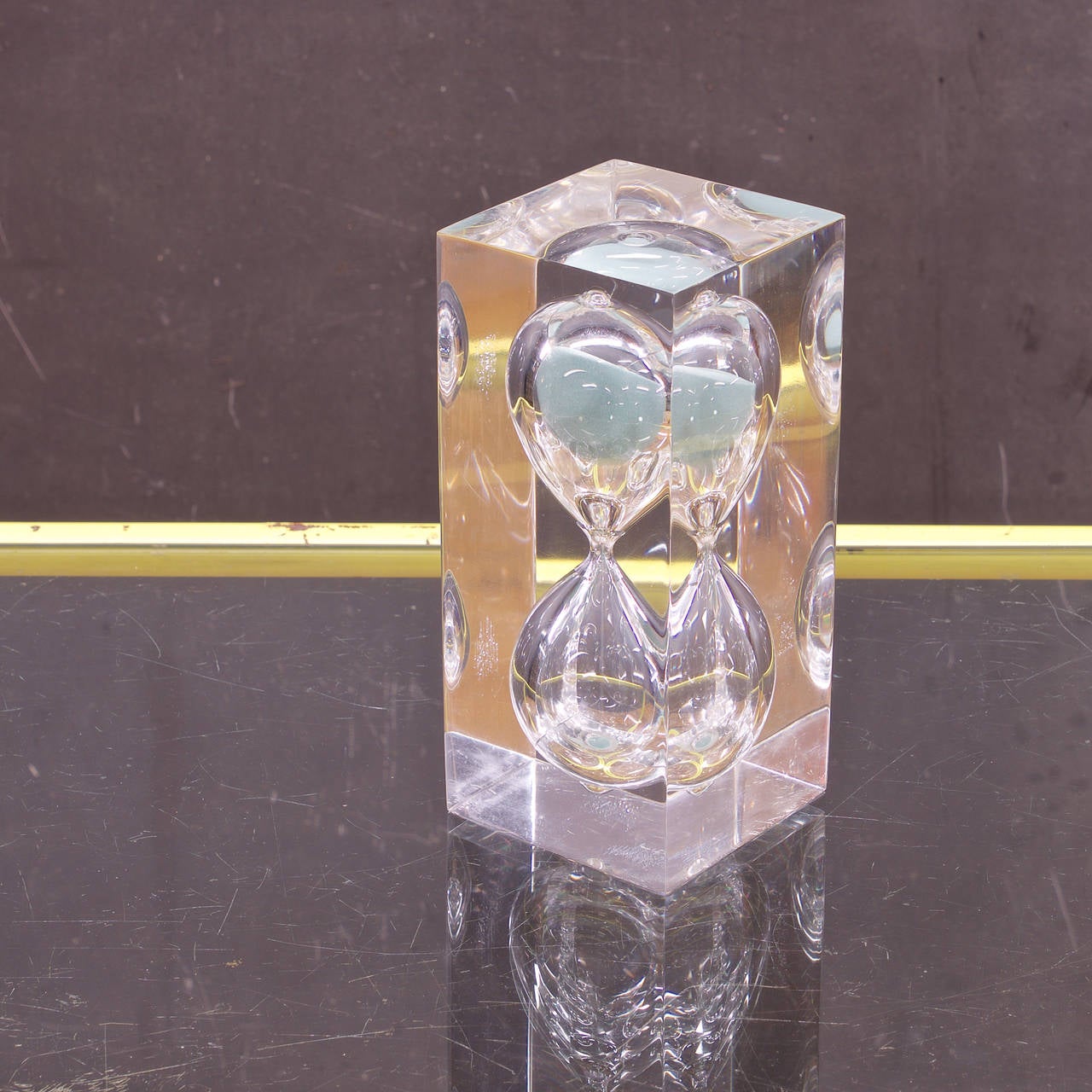 American 1970s Large Lucite Hourglass