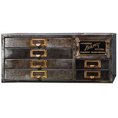 Vintage Industrial Machinists Atelier Petite Tabletop Cabinet