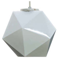 Rare George Nelson Attr'd Geometric White Glass Globe Pendant Lamp Mid-Century 6
