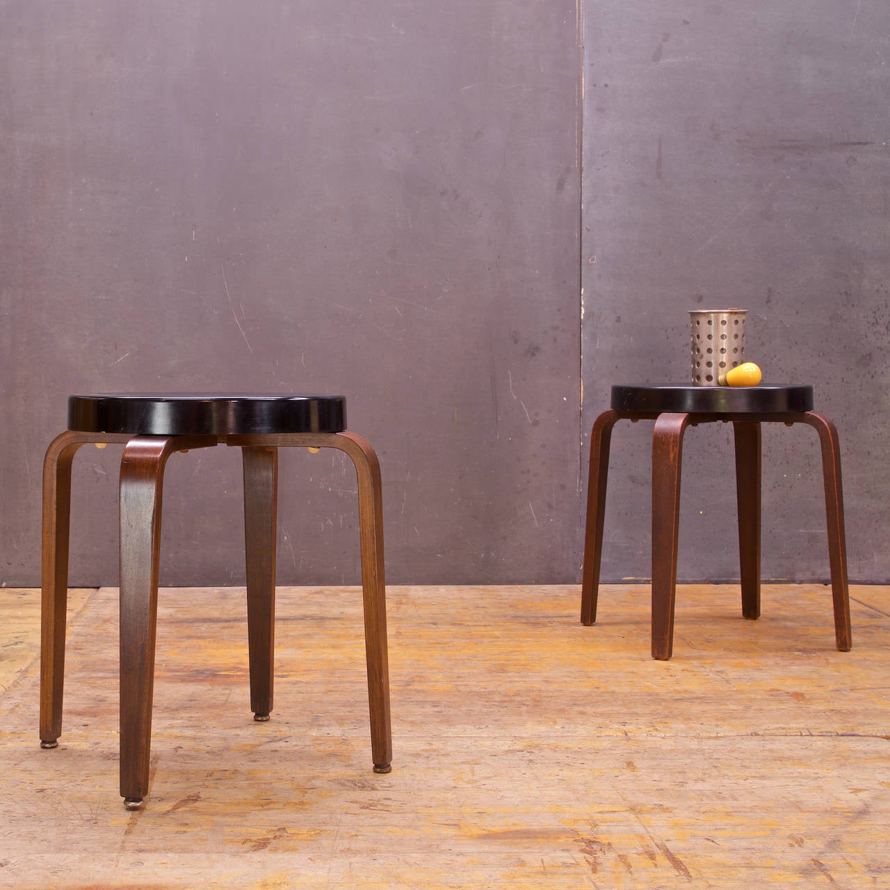 Art Deco 1930s Bakelite Seat Thonet Bentwood Stools