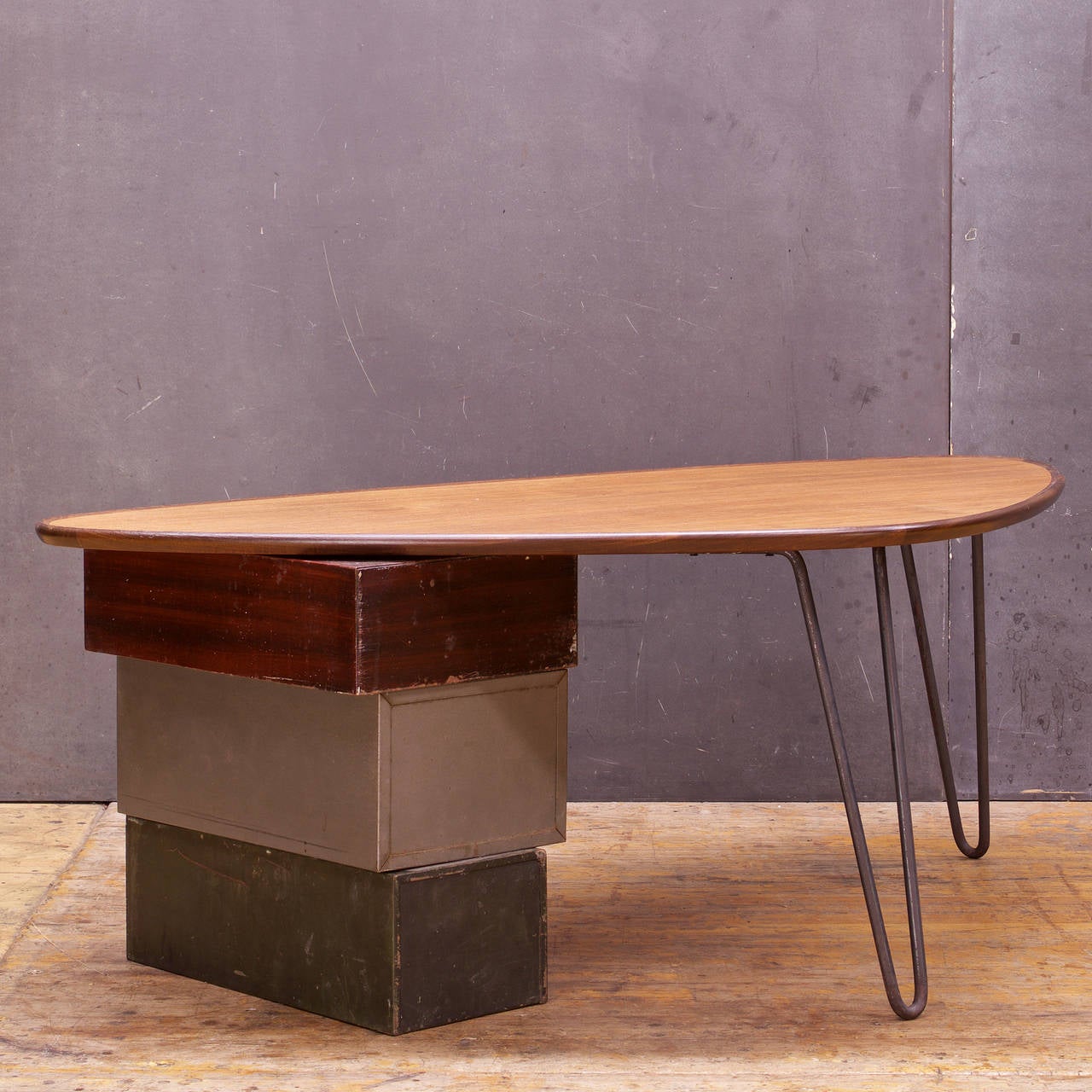 Steampunk Modern50 Rudderbox Assemblage Hairpin Coffee Table