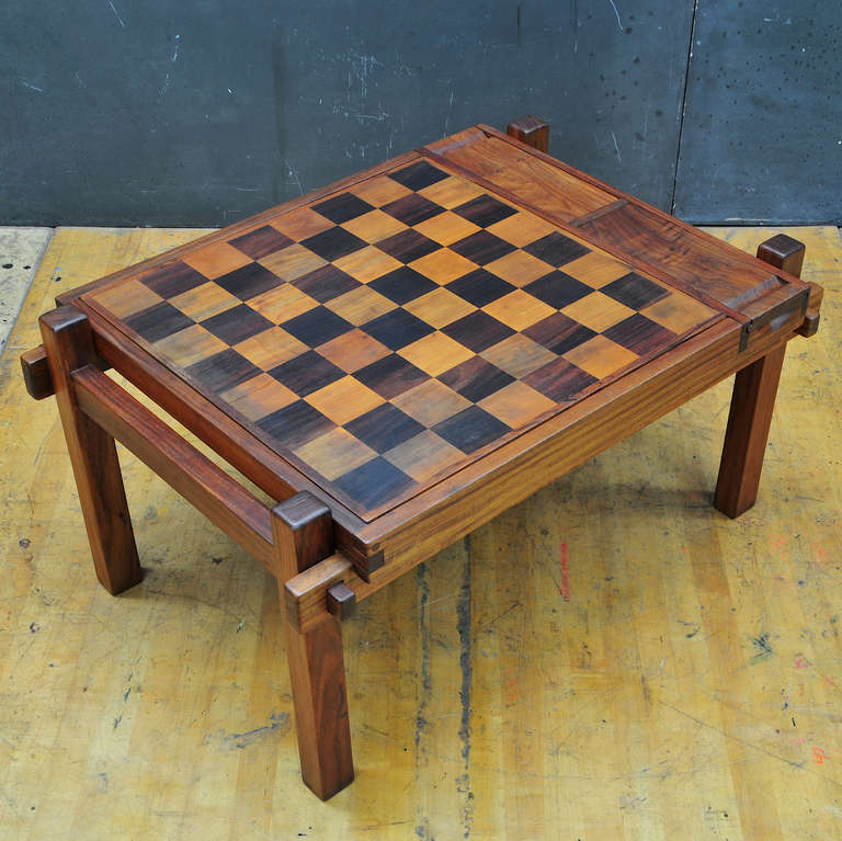 Scandinavian Modern Danish Teak Game Table Backgammon Chess