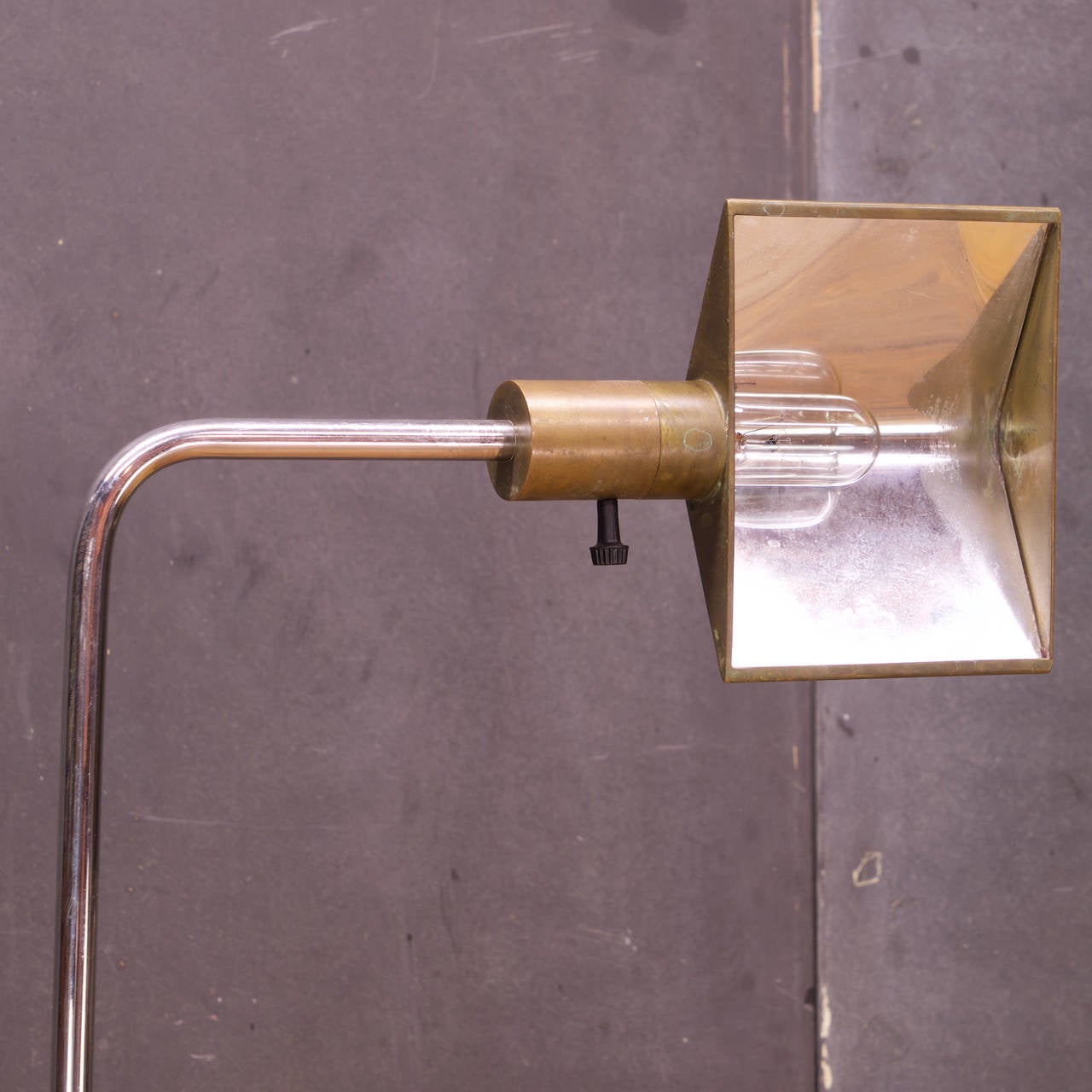 Mid-20th Century Cedric Hartman Patinated Brass Swivel S Floor Reading Lamp