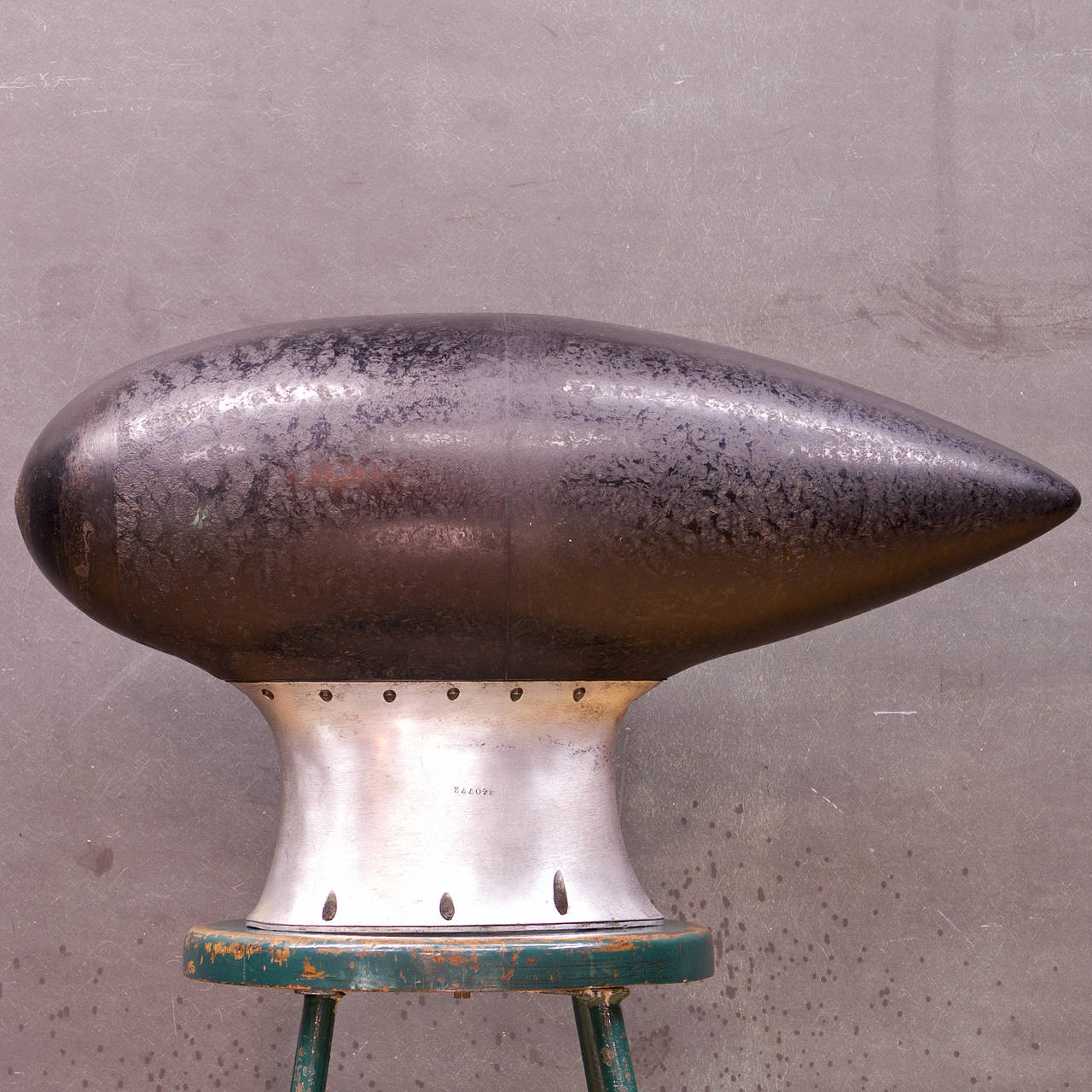 USA, c.1940s. Made in Washington DC. A vintage industrial machine age marvel, Bullet Form Radio Compass Loop Antenna Housing, Yacht Radar Bubble Torpedo Form, Rag-Filled Bakelite and Cast Aluminum, Shielded Aeronautical Radio Device.  As Seen in the