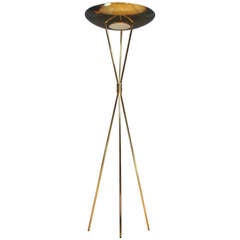 1950s Modern Romanesque Laurel Regency Torchiere Tripod Floor Lamp