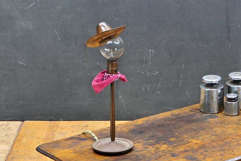 El Gaucho Figural Copper Brass Table Art Lamp Assemblage