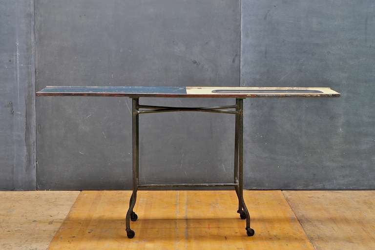 1940s Vintage Industrial Van Dleen Trolley Door Assemblage Table