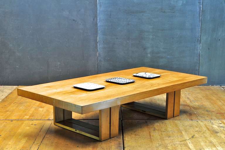 Mid-20th Century Taylor Van Keppel Green Maple Camel Transformer Dining-Coffee Table