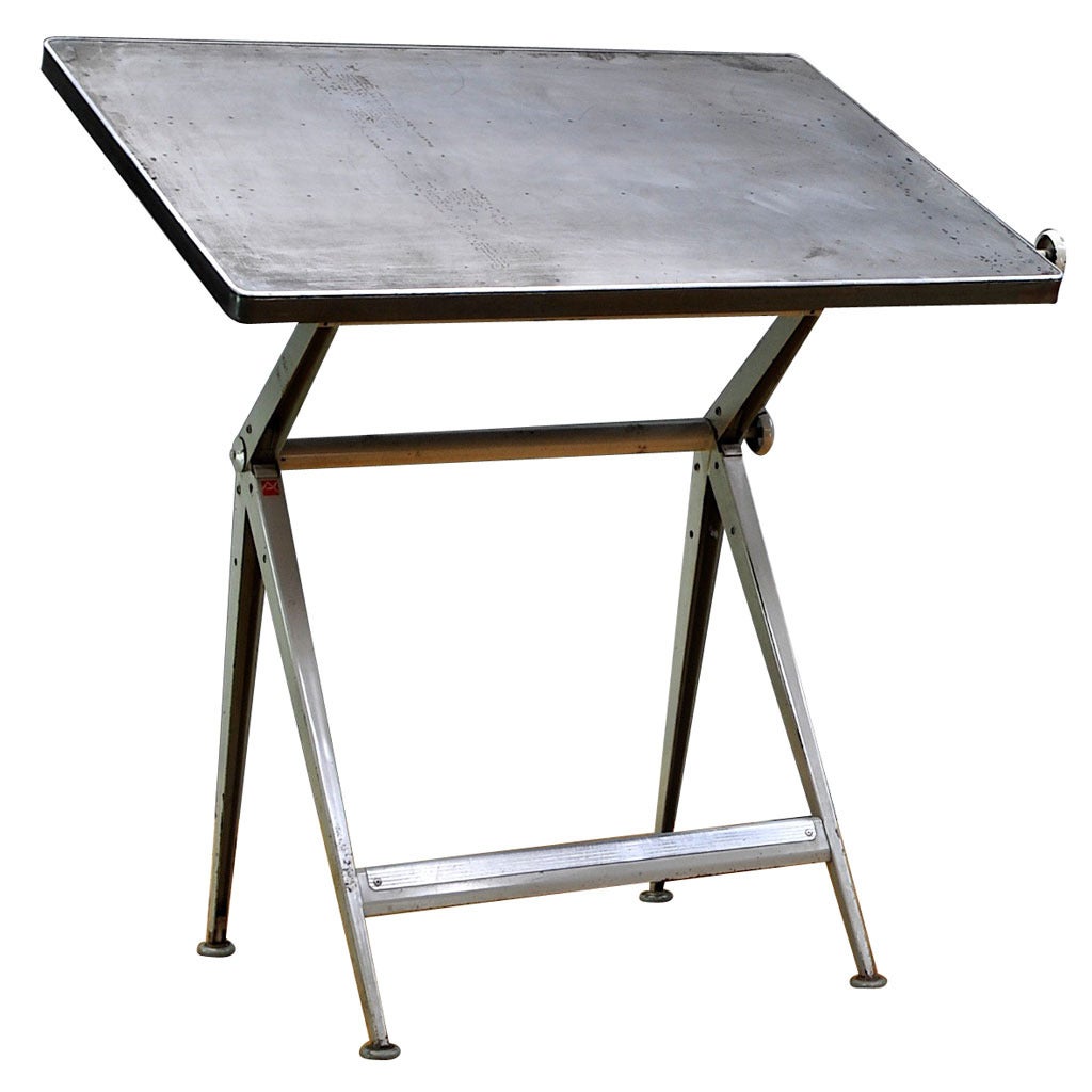 Mid-Century Dutch Modern Rietveld Steel Reply Drafting Table