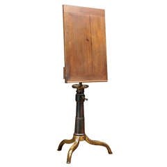 Used 1870s Victorian Wood Cast Iron Drafting Table Podium Stand Desk