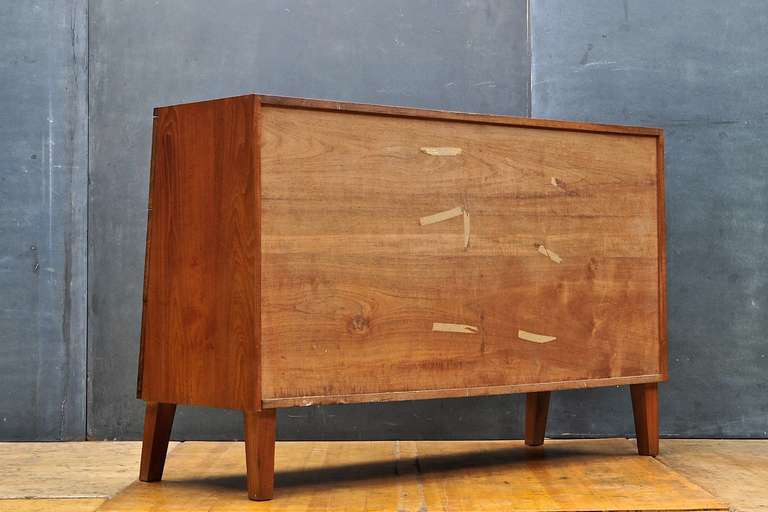 American Vintage 1950s Craftsman Made Walnut Slant Face Dresser like Esherick Nakashima