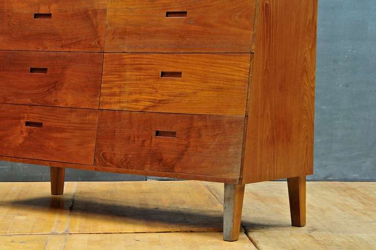 Vintage 1950s Craftsman Made Walnut Slant Face Dresser like Esherick Nakashima 1