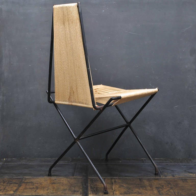 Rare Low Production Iron Rod String Chair by Detroit Modernist ...