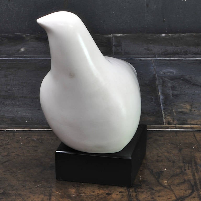Mid-Century Modern Modernist Abstract Bird Dove Form White Sculpture