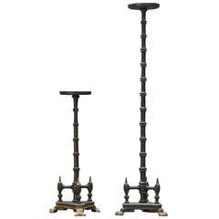 19th Century Baroque Revival Candlesticks Stand Gothic Claw Foot