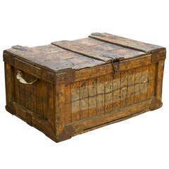 boîte d'usine de livraison de pain en bois peint à la main des années 1920