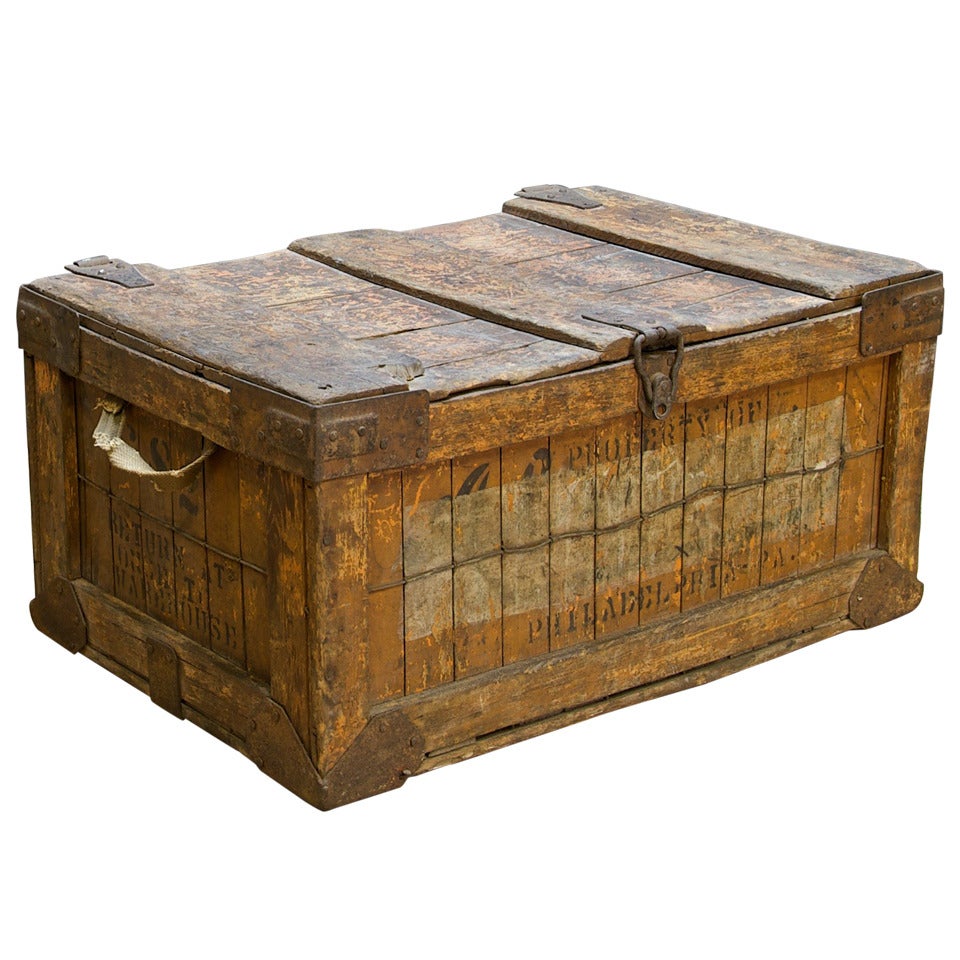 1920's Hand Made Painted Wood Bread Delivery Bakery Factory Box