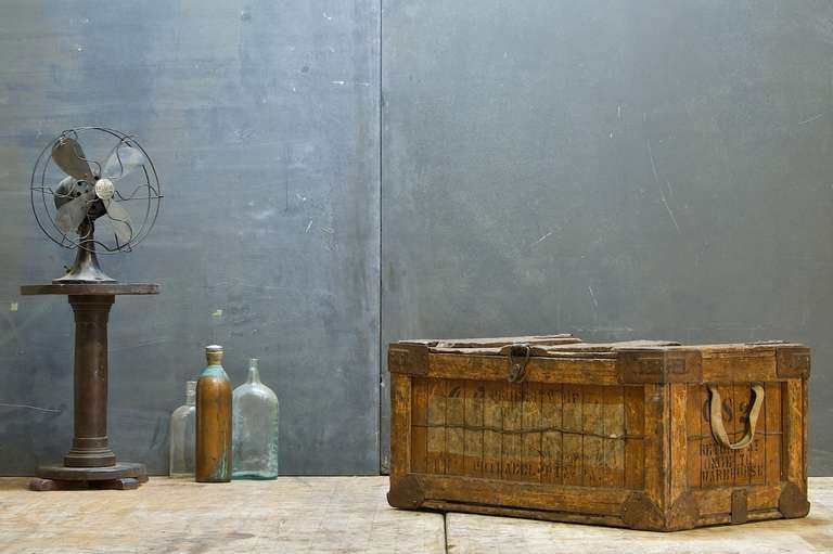 Primitive 1920's Hand Made Painted Wood Bread Delivery Bakery Factory Box