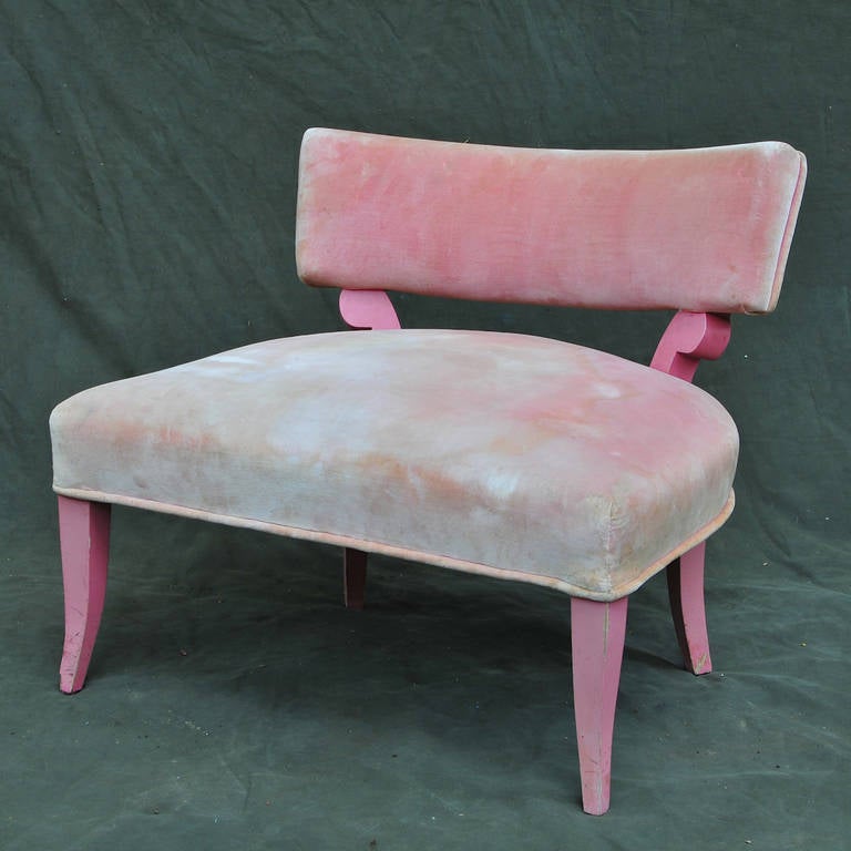 Painted Pink Velveteen Lady Slipper Chairs William 