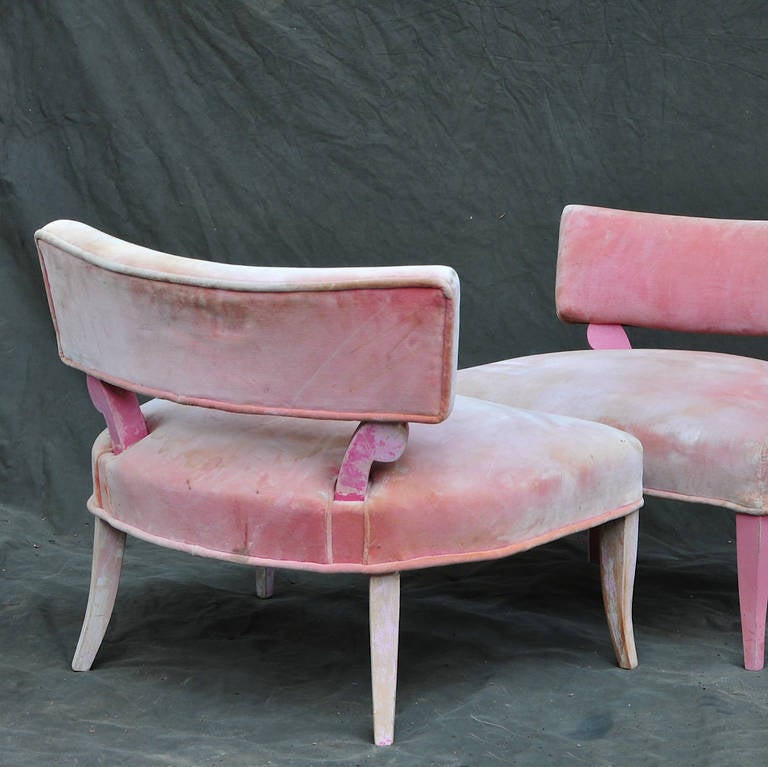 American Pink Velveteen Lady Slipper Chairs William 