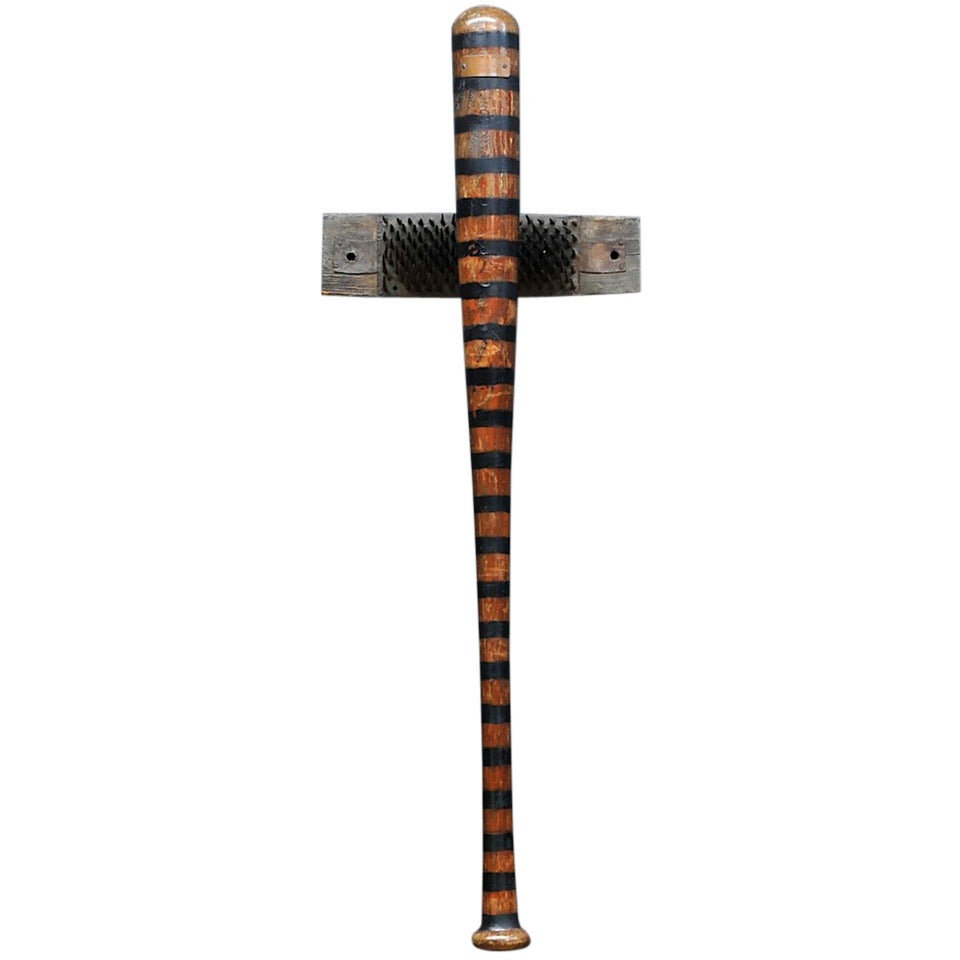 Outsider Art Found Object Assemblage Bat Wall Sculpture